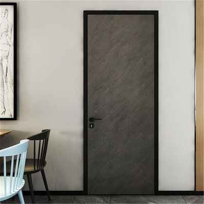 900mm लकड़ी अनाज बाहरी दरवाजे, ISO9001 धातुई काले लकड़ी सामने के दरवाजे
